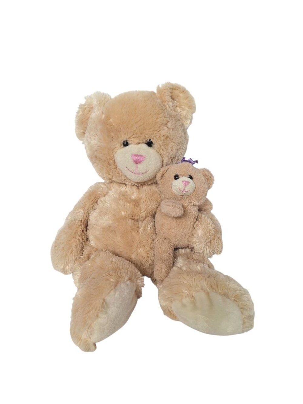 Hugfun International Beige Bear Plush Stuffed Animal Mother Baby Set 22 Inch